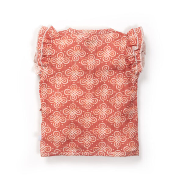 Baby Girls Batik Printed 100% Organic Cotton Jhabla and Langot Set - Maroon and White - Image 3