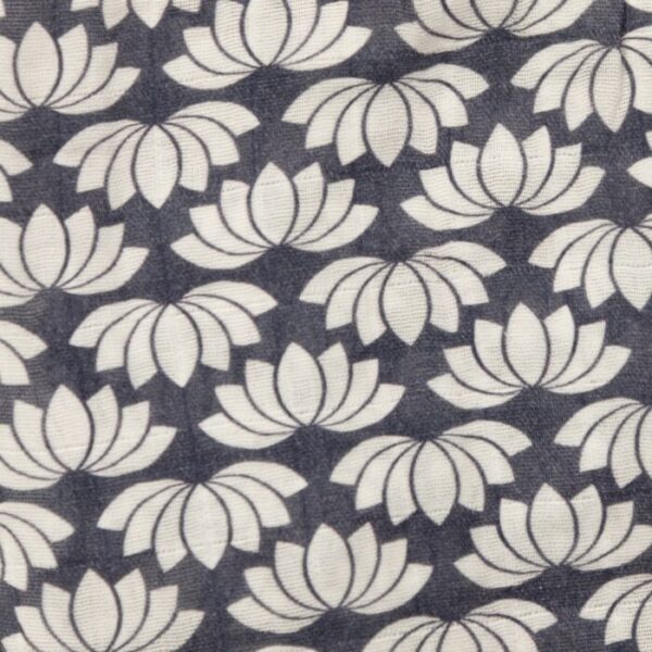 Unisex Baby Lotus Printed 100% Organic Cotton Jhabla and Shorts Set - Navy - Image 4