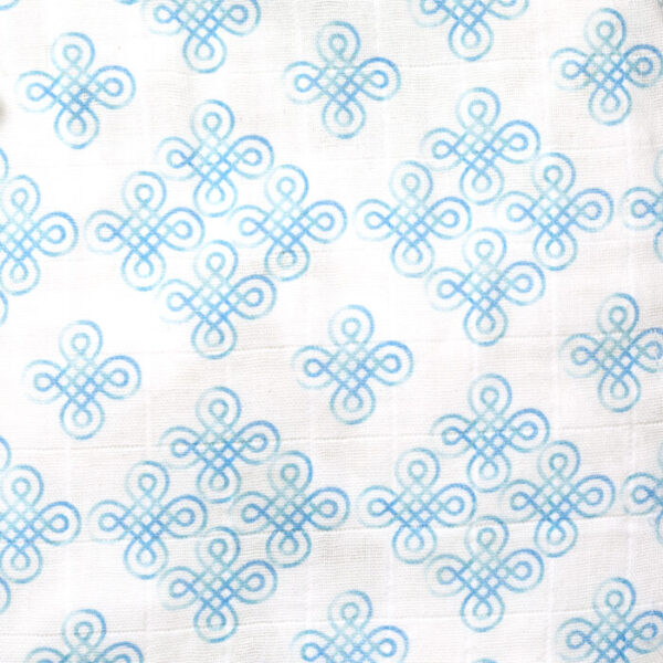 Baby Girls Kolam Printed 100% Organic Cotton Jhabla and Langot Set - White - Image 4