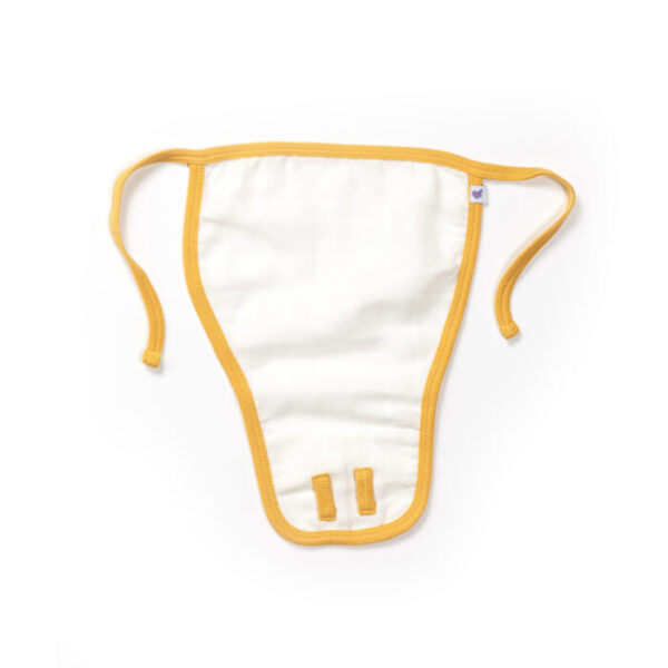 Baby Girls Triangle Printed 100% Organic Cotton Jhabla and Langot Set - Yellow and White - Image 5