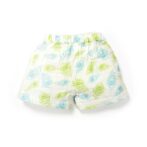 Unisex Baby Peacock Feather Printed 100% Organic Cotton Jhabla and Shorts Set - White - Image 5
