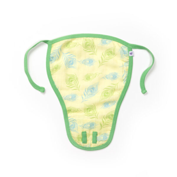 Baby Girls Peacock Feather Printed 100% Organic Cotton Jhabla and Langot Set - Light Yellow - Image 5