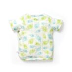Unisex Baby Peacock Feather Printed 100% Organic Cotton Jhabla and Shorts Set - White - Image 3