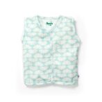 Unisex Baby Lotus Printed 100% Organic Cotton Jhabla and Shorts Set - Sky Blue - Image 2