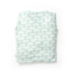 Unisex Baby Lotus Printed 100% Organic Cotton Jhabla and Langot Set - White and Sky Blue - Image 3