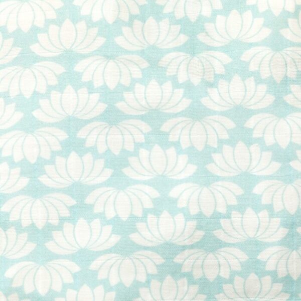 Unisex Baby Lotus Printed 100% Organic Cotton Jhabla and Shorts Set - Sky Blue - Image 4