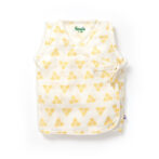 Unisex Baby Triangle Printed 100% Organic Cotton Jhabla, Langot and Cap Set - White - Image 2