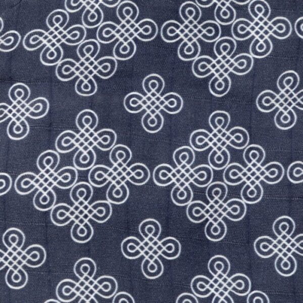 Unisex Baby Kolam Printed 100% Organic Cotton Jhabla and Shorts Set - Navy - Image 6