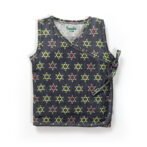 Unisex Baby Geometric Printed 100% Organic Cotton Jhabla, Langot and Cap Set - Navy and White - Image 2