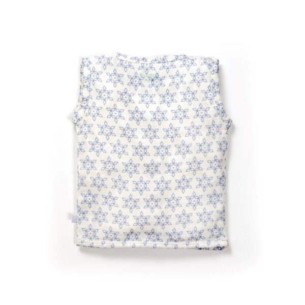 Unisex Baby Geometric Design Printed 100% Organic Cotton Jhabla and Shorts Set - White - Image 3