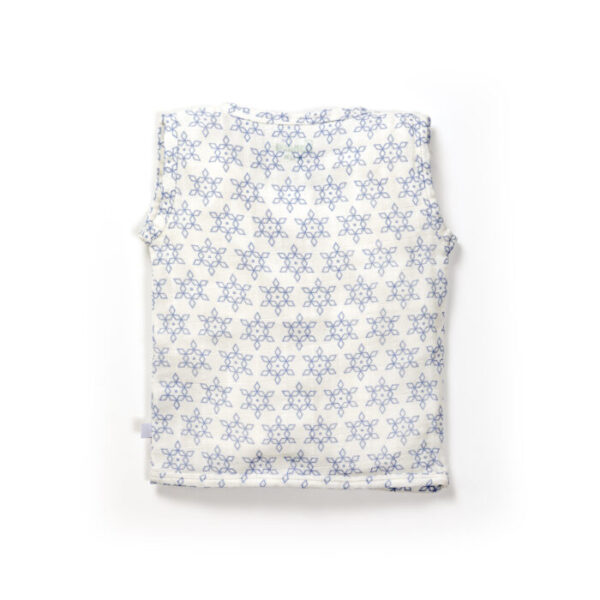 Unisex Baby Geometric Printed 100% Organic Cotton Jhabla and Langot Set - White - Image 3