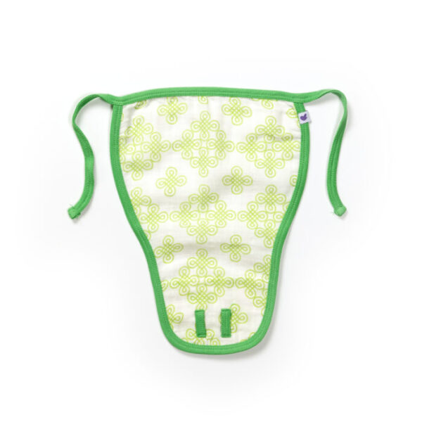 Unisex Baby Kolam Printed 100% Organic Cotton Jhabla, Langot and Cap Set - White - Image 5