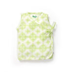 Unisex Baby Kolam Printed 100% Organic Cotton Jhabla, Langot and Cap Set - White - Image 2
