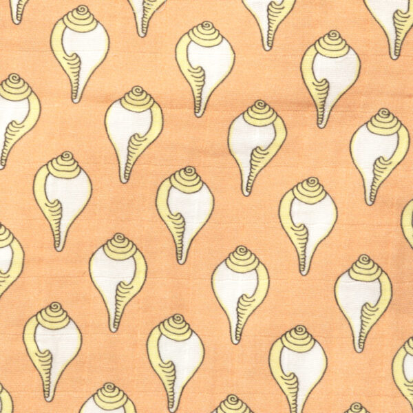 Unisex Baby Shankh Printed 100% Organic Cotton Jhabla and Langot Set - Orange and White - Image 4