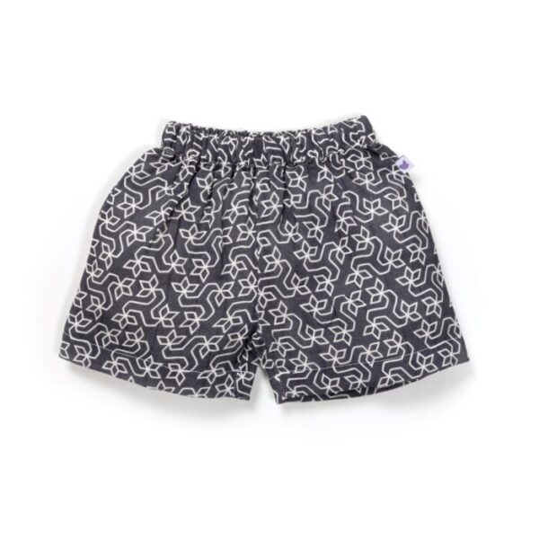 Unisex Baby Kolam Printed 100% Organic Cotton Jhabla and Shorts Set - Navy - Image 6
