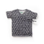 Unisex Baby Rangoli Printed 100% Organic Cotton Jhabla and Langot Set - Navy and White - Image 2