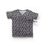 Unisex Baby Kolam Printed 100% Organic Cotton Jhabla and Shorts Set - Navy - Image 2
