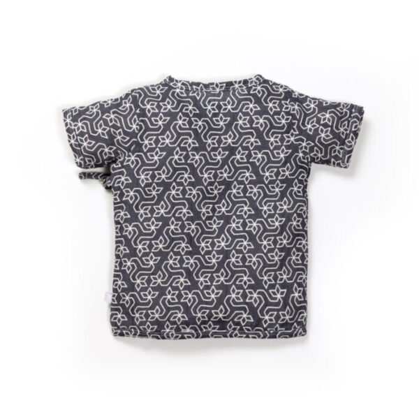 Unisex Baby Rangoli Printed 100% Organic Cotton Jhabla and Langot Set - Navy and White - Image 3