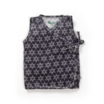 Unisex Baby Star Printed 100% Organic Cotton Jhabla and Langot Set - Navy and White - Image 2