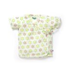 Unisex Baby Geometrical Printed 100% Organic Cotton Jhabla and Shorts Set - White - Image 2