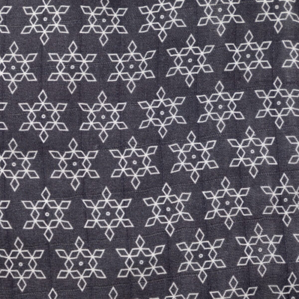 Unisex Baby Star Printed 100% Organic Cotton Jhabla and Langot Set - Navy and White - Image 4