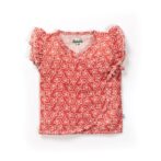 Baby Girls Geometric Printed 100% Organic Cotton Jhabla and Shorts Set - Maroon - Image 2