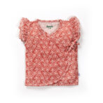 Baby Girls Geometric Printed 100% Organic Cotton Jhabla and Langot Set - Maroon and White - Image 2