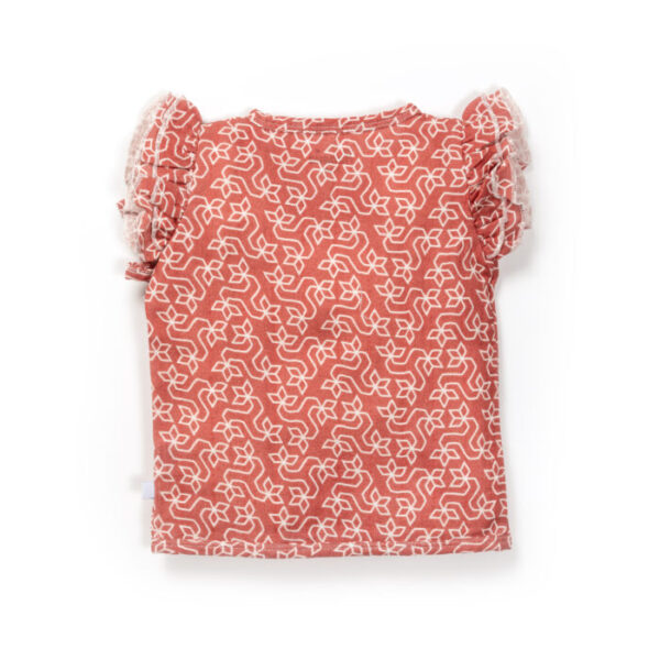Baby Girls Geometric Printed 100% Organic Cotton Jhabla and Langot Set - Maroon and White - Image 3