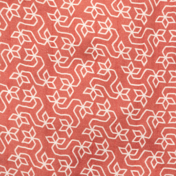 Baby Girls Geometric Printed 100% Organic Cotton Jhabla and Langot Set - Maroon and White - Image 4