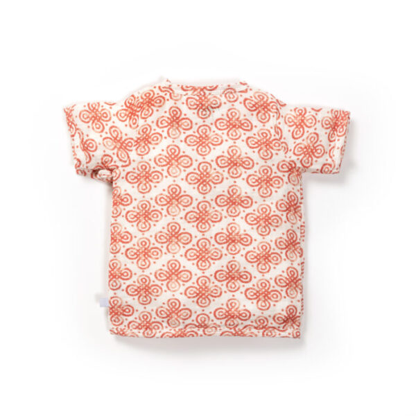 Unisex Baby Batik Printed 100% Organic Cotton Jhabla and Langot Set - White - Image 3