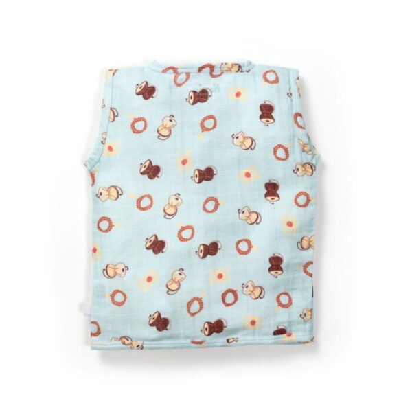 Unisex Baby Damru Printed 100% Organic Cotton Jhabla and Shorts Set - Sky Blue - Image 3