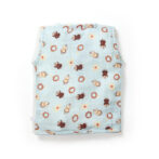 Unisex Baby Damru Printed 100% Organic Cotton Jhabla and Langot Set - Sky Blue and White - Image 3