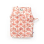 Unisex Baby Batik Printed 100% Organic Cotton Jhabla Langot and Cap Set - White - Image 2