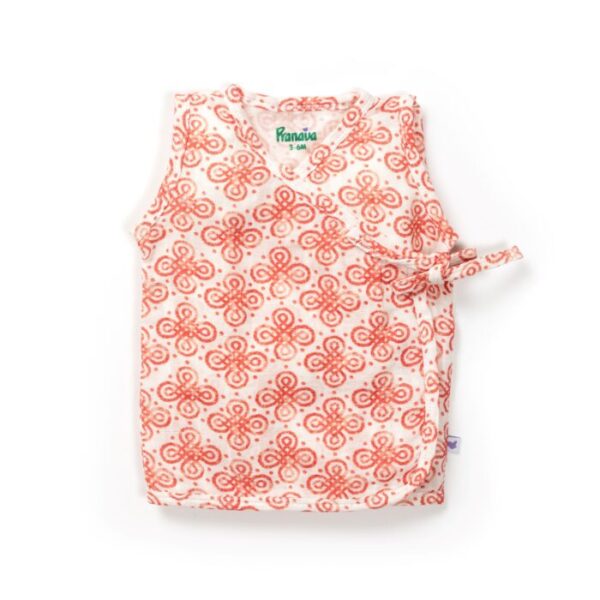 Unisex Baby Batik Printed 100% Organic Cotton Jhabla and Shorts Set - White - Image 4
