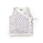Unisex Baby Geometric flower Printed 100% Organic Cotton Jhabla and Shorts Set - White - Image 2