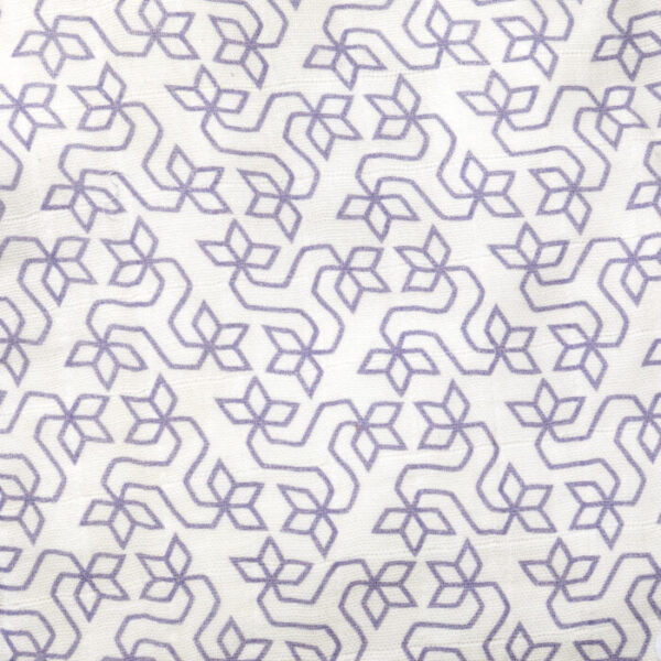 Unisex Baby Geometric Printed 100% Organic Cotton Jhabla and Langot Set - White - Image 4