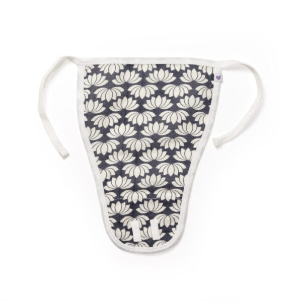 Unisex Baby Lotus Printed 100% Organic Cotton Jhabla and Langot Set - Navy - Image 5