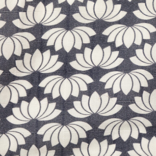 Unisex Baby Lotus Printed 100% Organic Cotton Jhabla and Langot Set - Navy - Image 4