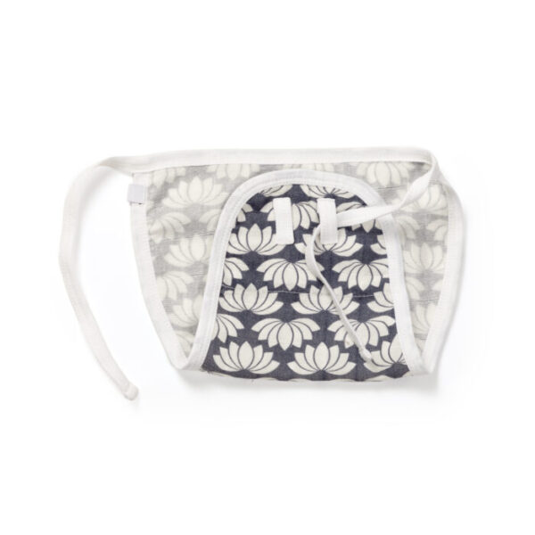 Unisex Baby Lotus Printed 100% Organic Cotton Jhabla and Langot Set - Navy - Image 6