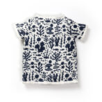 Unisex Baby Sea life Printed 100% Organic Cotton Jhabla and Nappy Set - Blue and White - Image 3