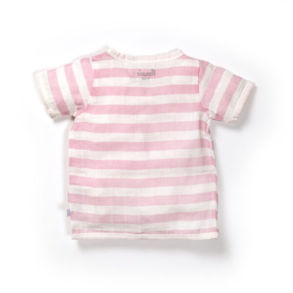Unisex Baby Sea life Printed 100% Organic Cotton Jhabla and Nappy Set - Pink and White - Image 3