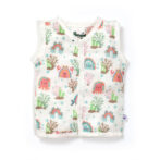 Unisex Baby Sea life Printed 100% Organic Cotton Jhabla and Nappy Set - White - Image 2
