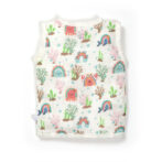 Unisex Baby Sea life Printed 100% Organic Cotton Jhabla and Nappy Set - White - Image 3