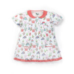 Baby Girls Printed 100% Organic Cotton Sleepsuit with 3/4 pant - White - Image 2