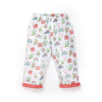 Baby Girls Printed 100% Organic Cotton Sleepsuit with 3/4 pant - White - Image 4