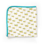 Unisex 100% Organic Cotton Seahorse Printed Interlock Blanket for Newborn Baby- White - Image 4