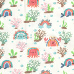 Kids and Newborn Babies 100% Organic Cotton Sea Life Printed Burp Cloths - Blue and White - Pack of 3 - Image 7