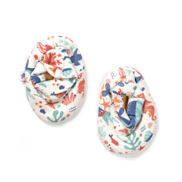 Unisex 100% Organic Cotton Seahorse Printed Gift set for Newborn Baby - Pack of 4 - Aqua Blue - Image 6