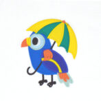 Trendy Unisex Kids Wear 100% Organic Cotton Half Sleeve T-shirt with Colorful Parrot Embroidered - White - Image 4