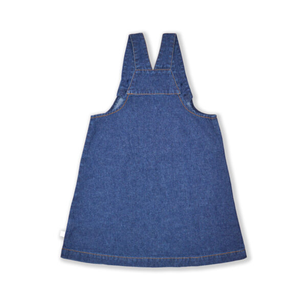 Modern Kids Wear for Girls 100% Organic Cotton Denim Dungree - Blue - Image 2
